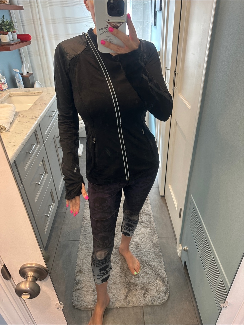 lululemon athletica Black Asymmetric Zip Utility Jacket
